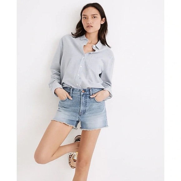 Madewell The Perfect Jean Short in Balsam Wash - Picture 1 of 8